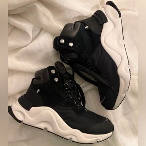 SOREL | Kinetic RNEGD Conquest Waterproof Leather Winter Boots in Sea Salt Black